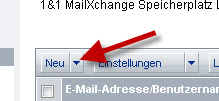 Button Neue E-Mail bei 1&1