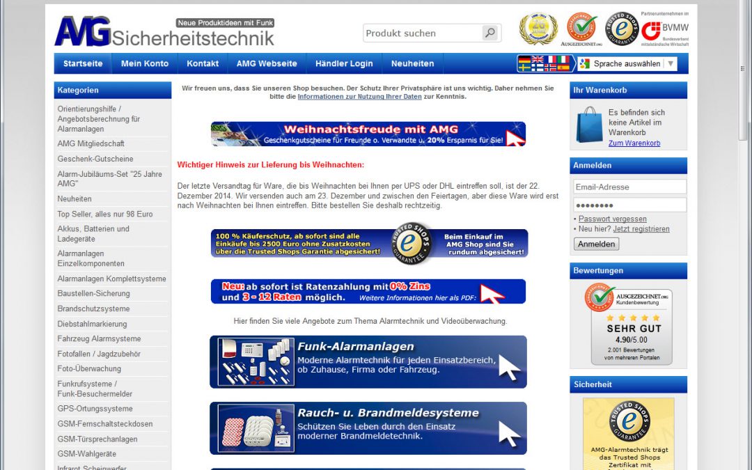 Webshop AMG-Alarmtechnik