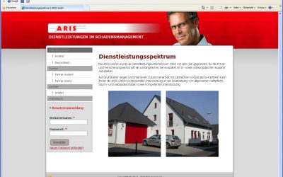 Webseite für die ARIS GmbH – Dienstleistungen im Schadensmanagement