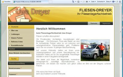 Webseite für Fliesenlegerfachbetrieb Uwe Dreyer