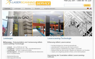 Webseite für Laserscanning-Europe Service