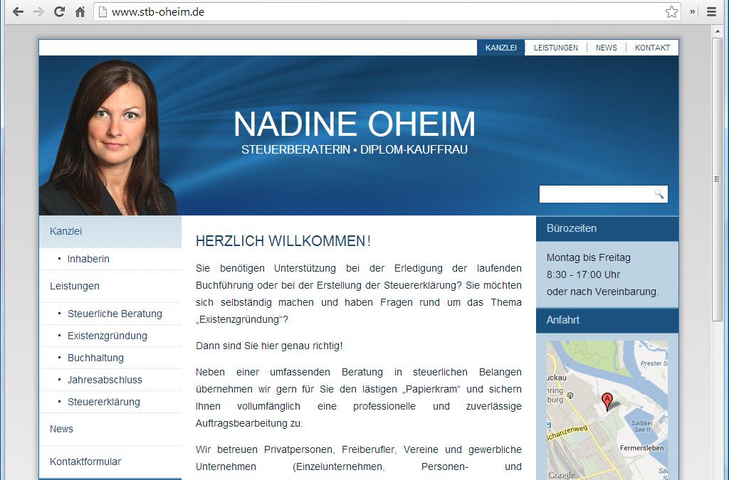 Webseite Steuerberater Nadine Oheim