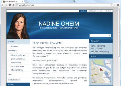 Webseite Steuerberater Nadine Oheim
